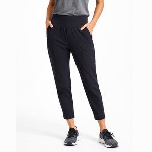 ATHLETA Nolita Slim Tapered Leg 25" Crop Pants Travel Stretch Black Women's 4